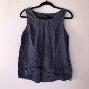 Rachel Roy Pure Linen Sleeveless Button-Side Top